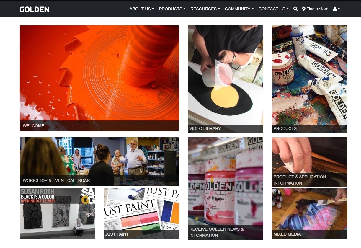 Golden Artist Colors Homepage